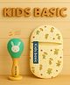 KIDS BASIC Newborn Love Combo - Muslin Warm Sleeping Bag & BIS Certified Wooden Rattle for Safe & Joyful Moments- Horse Print & Green