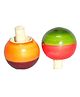 Funwood Games Multicolor Wooden Turnover Finger Spinning Top for Kids (Pair of 2 Tops)