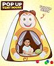 Fiddlerz Popup Play Tent for Kids Monkey Design Foldable Colorful Tent House for Boys & Girls Age 1 to 4 (Balls Not Included) - Yellow
