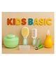 KIDS BASIC Baby Care Grooming Essential Combo | Soft Powder Puff with Built-In Storage Case  + Nail Cutter + Nose Sucker + Hair Brush & Comb Set- Green, Green, Yellow, Green