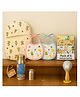KIDS BASIC Newborn Essentials Gift Combo | Muslin Warm Sleeping Bag + Stainless Steel Feeding Bottle + 6 Muslin Hankies + 3 Knot Bibs + Wooden Rattle- Horse + Elephant + Silver