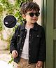 Kookie Kids Cotton Woven Full Sleeves Solid Denim Jacket - Black