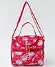 Lunch Box Bag with Adjustable Shoulder Strap - Red| Front Zip Pocket & Top Handle| Printed Lunch Carry Bag for Kids & Adults