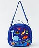 Babyhug Dinosaur Kids Insulated Lunch Box Bag with Adjustable Shoulder Strap & Handle - Blue| Thermal Lunch Carry Bag with Zip Closure for Boys & Girls