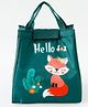 Fox Printed Insulated Lunch Bag for Kids - Green| Thermal School Tiffin Bag| Lightweight Food Carry Bag with Handles for Boys & Girls