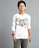 Under Fourteen Only Full Sleeves Smiley Printed Light Winter Sweatshirt - Off White