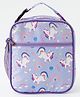 Unicorn Kids Lunch Bag - Purple| Lightweight School Tiffin Carry Bag| Front Pocket for Cutlery| Side Mesh Pocket| Ideal for School, Office & Picnic