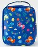 Dancing Dino Insulated Kids Lunch Bag - Blue| Lightweight School Tiffin Carry Bag| Front Pocket for Cutlery| Side Mesh Pocket| Ideal for School, Office & Picnic