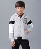 Under Fourteen Only Full Sleeves Never Stop Trying Text Sequins Embellished Hooded Light Winter Jacket - Grey Melange