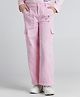 Under Fourteen Only Floral & Butterfly Embroidered Cargo Pant - Pink