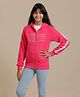 Under Fourteen Only Full Sleeves Love Is Blooming Landscapes Text Printed Hooded Light Winter Jacket - Pink