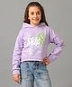Under Fourteen Only Full Sleeves Skip Text Printed Light Winter Hooded Sweatshirt - Bouganvilliea