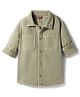 Kookie Kids Cotton Woven Full Sleeves Solid Color Shacket - Beige