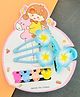 Radhya accessories Set of 6  Floral Applique Detailed Hair Clips - Multi Colour