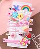 Radhya accessories Set Of 14 Floral & Rainbow Designed Hair Clips - Multi Colour