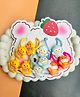 Radhya accessories Set Of 5 Baby Animals Designed Rubber Bands - Multi Colour
