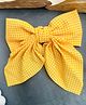 Radhya accessories Bow Applique Detailed & Checked Hair Alligator Clip - Yellow
