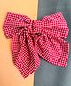 Radhya accessories Bow Applique Detailed & Checked Hair Alligator Clip - Red