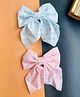 Radhya accessories Set Of 2 Bow Applique Detailed & Polka Dots Designed Hair Alligator Clip - Multi Colour