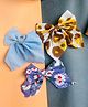 Radhya accessories Set Of 3 Gingham Checked & Floral Designed Hair Clips - Multi Colour