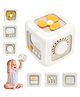 FUNVERSE Montessori 6 in 1 Baby Sensory Toys for Kids - Educational Learning Shape Sorter Activity Stackable Blocks - Interactive Fine Motor Skill Development,White,1 Piece