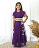 Fairies Forever Georgette  Sleeveless Bandhani Printed Tassels Embellished Top & Lehenga - Purple