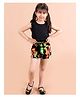 Fairies Forever Cotton Knit Sleevless Solid Top & Shorts  - Black