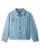 Kookie Kids Cotton Woven Full Sleeves Denim Jacket with Pockets - Light Blue