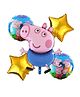 Bubble Trouble peppa pig themed Foil balloons Pack of 5