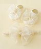 Ziory Bow Applique Detailed Socks With Frill Detailed Headband - Off White