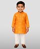 JBN Creation Cotton Woven Full Sleeves Circles Printed Kurta Pyjama Set - Orange