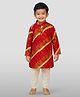 JBN Creation Rayon Woven Full Sleeves Leheriya & Floral Foil Printed Kurta Pyjama Set - Maroon
