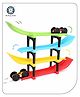 Aditi Toys Plastic Ramp Racer Car Toy with 2 Mini Big Wheel Cars with 6 Stands, Multilevel Twister Track, 4 Multicolor Track Ramp Racer Playset Racing Toy for Boys Girls, Above 3+ Age