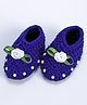 Love Crochet Art Wool Pearl Embellished Booties - Blue