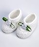 Love Crochet Art Wool Floral Detailed  Booties - White