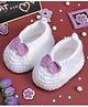 Love Crochet Art Wool Bow Detailed Booties - White
