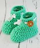 Love Crochet Art Wool Btrand Name Text Button Detailed Booties - Pista