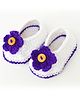 Love Crochet Art Booties With Flower Applique - White