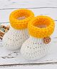 Love Crochet Art Wool Colour Blocked Booties - White