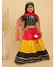 Junitos Cotton Woven Half Sleeves Bandhni Polka Dot Printed Lehenga Choli With Dupatta -Black