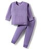 Mom's pet Cotton Knit Full Sleeves Solid Thermal Set -  Purple
