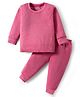 Mom's pet Cotton Knit Full Sleeves Solid Thermal Set - Dark Pink