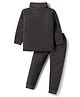 Mom's pet Cotton Knit Full Sleeves Soild Thermal Set - Grey