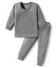 Mom's pet Cotton Knit Full Sleeves Solid Thermal Set - Light Grey