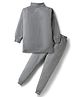 Mom's pet Cotton Knit Full Sleeves Solid Thermal Set - Light Grey