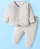 Mom's pet Cotton Knit Full Sleeves Solid Thermal Set - Light Grey