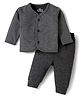 Mom's pet Cotton Knit Full Sleeves Solid Thermal Set - Grey