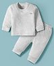 Mom's pet Cotton Knit Full Sleeves Solid Thermal Set - White