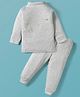 Mom's pet Cotton Knit Full Sleeves Solid Thermal Set - White