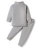 Mom's pet Cotton Knit Full Sleeves Solid Thermal Set - Light Grey